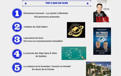 Le top 5  2016 du Club